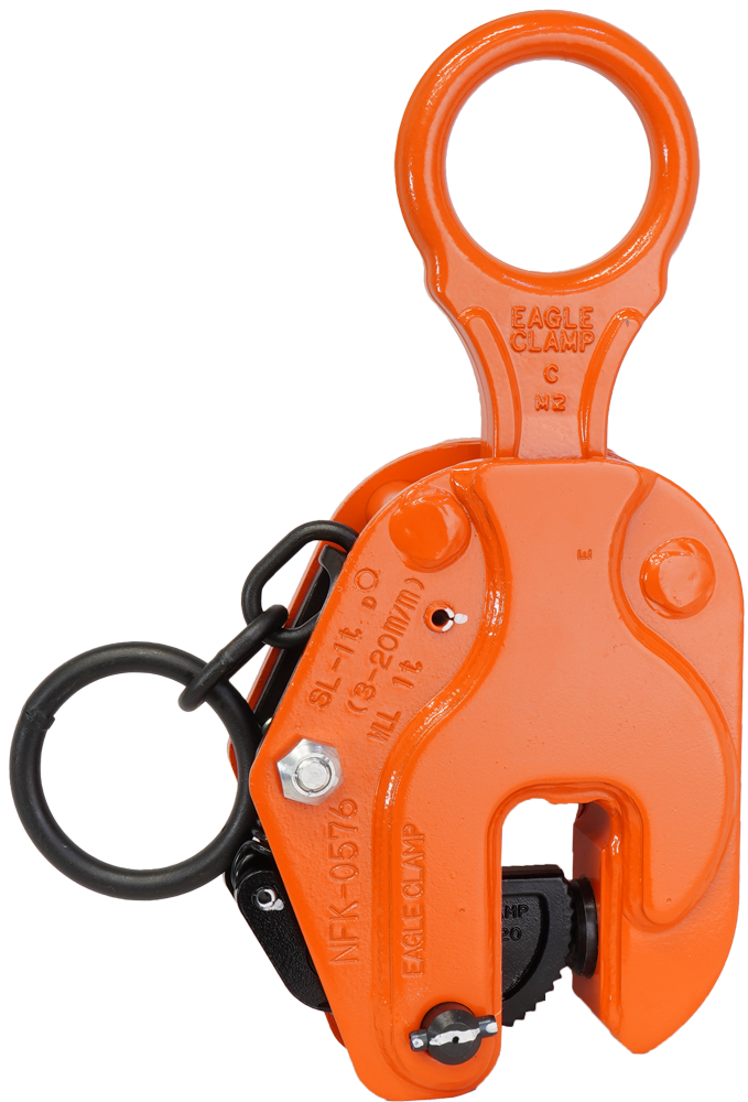 イーグル　縦つり軽量クランプ　使用荷重2.00T　有効板厚3~30mm　ローレット仕様